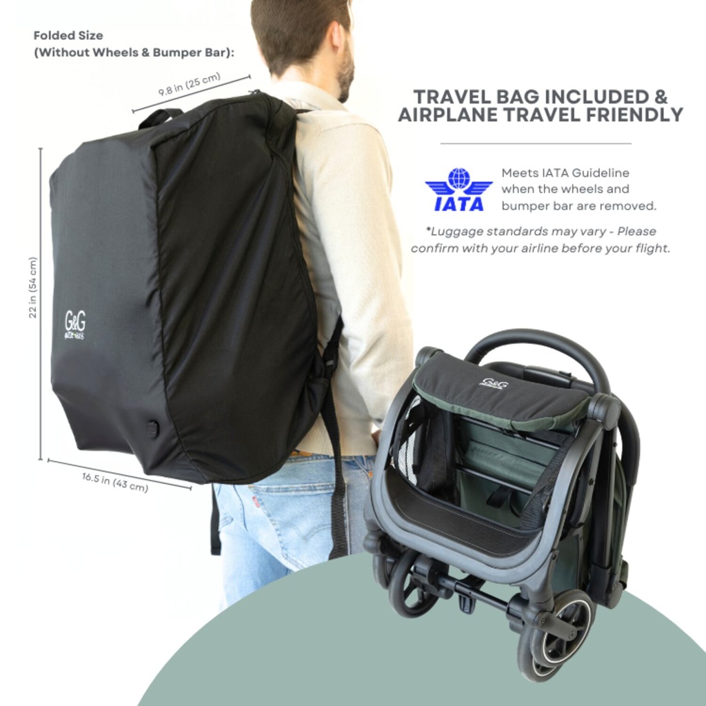 Oxygen v2 Lightweight & Compact Stroller - Tropical Green