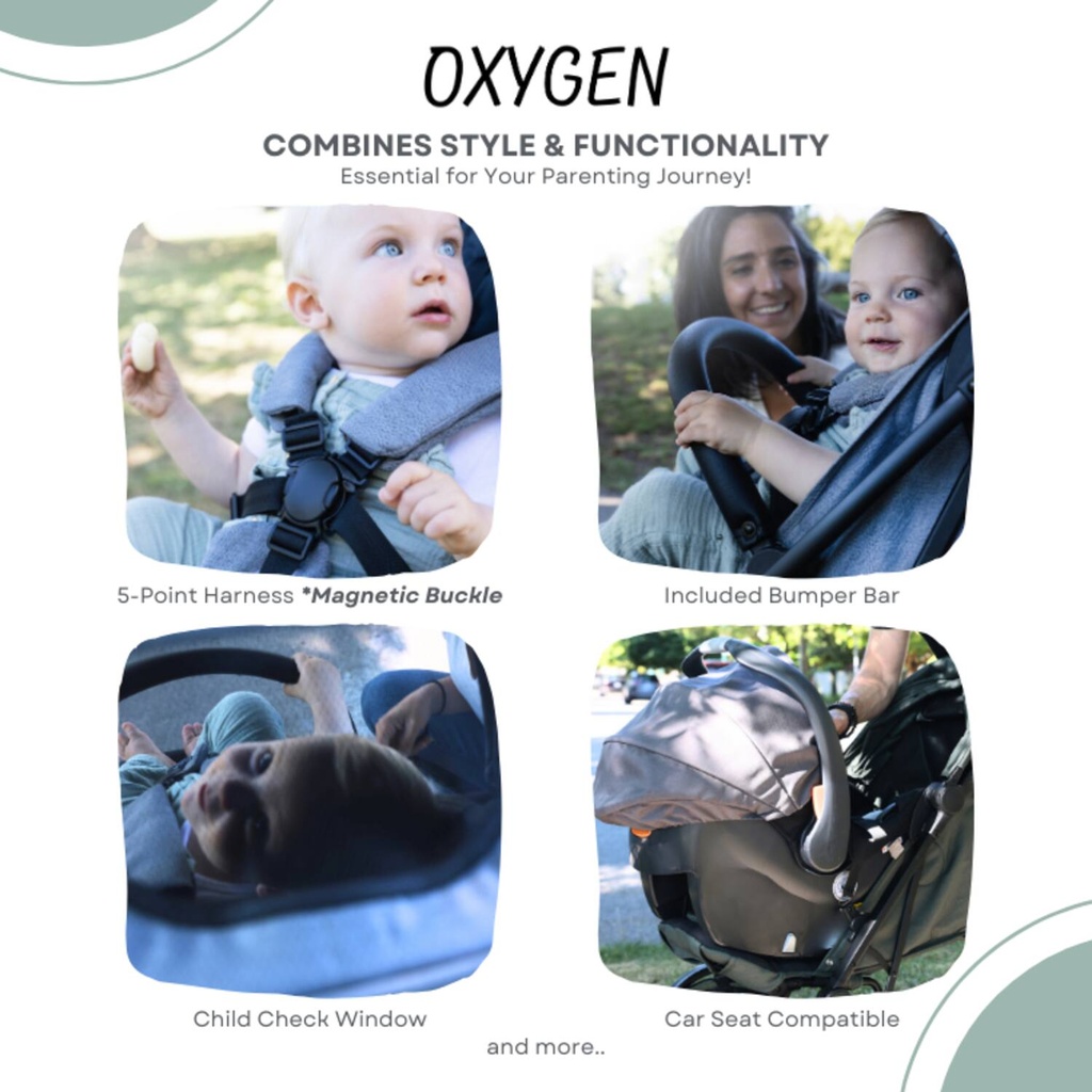 Oxygen v2 Lightweight & Compact Stroller - Tropical Green